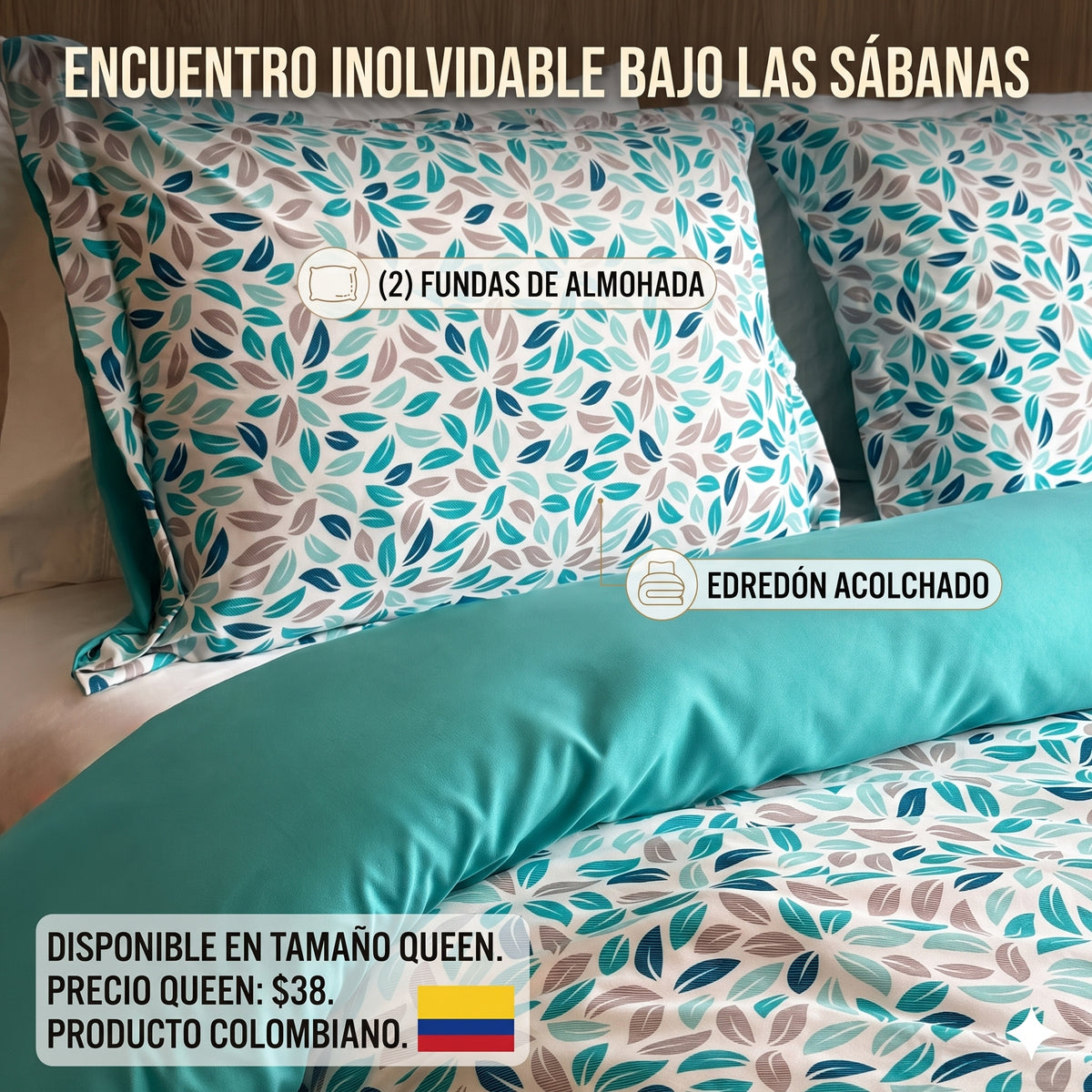 ⭐NUEVO💤 COMFORTER SPAZIOS DISEÑO 98D