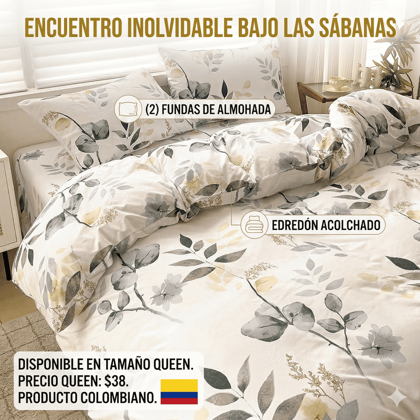 COMFORTER SPAZIOS QUEEN DISEÑO 74