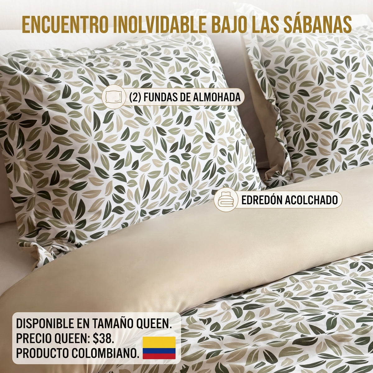 ⭐NUEVO💤 COMFORTER SPAZIOS DISEÑO 98C