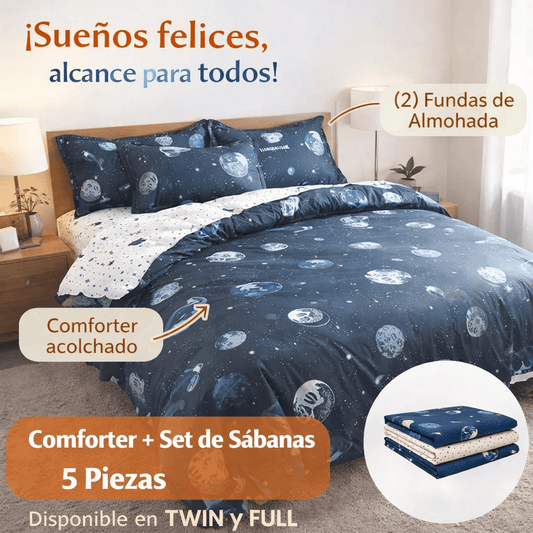 ⭐NUEVO💤 KIT: COMFORTER KIDS + SABANA DISEÑO 80